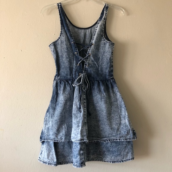 Topshop Moto Acid Wash Dress - Picture 2 of 5